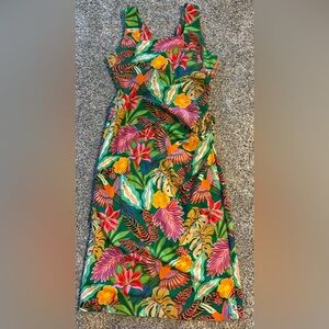 Gibson Latimer Multicolor Tropical Print Dress